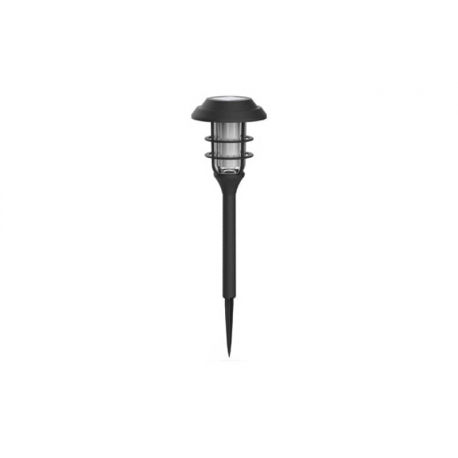 Baliza solar led negra ip44 efecto llama 