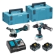 COMBO MAKITA DLX2413TJ - dhp486+DGA504ZL 18V LXT 5Ah 2 bat. MakPac