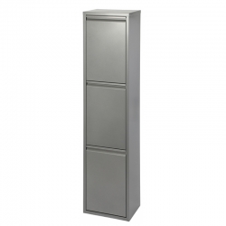 CUBO DE RECICLAJE DUETT 3 COMPARTIMENTOS GRIS METALICO