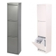 Cubo de reciclaje duett 3 compartimentos gris metalico