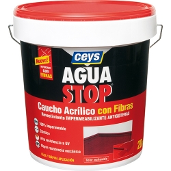 IMPERMEABILIZANTE CEYS AGUASTOP CAUCHO FIBRAS 20KG GRIS