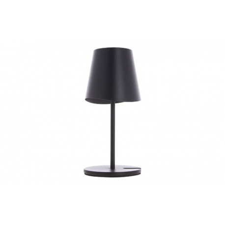 LAMPARA DE MESA DE METAL NEGRO 38CM USB RECARGABLE 