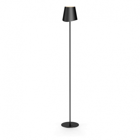 LAMPARA DE PIE DE METAL NEGRO 130CM USB RECARGABLE