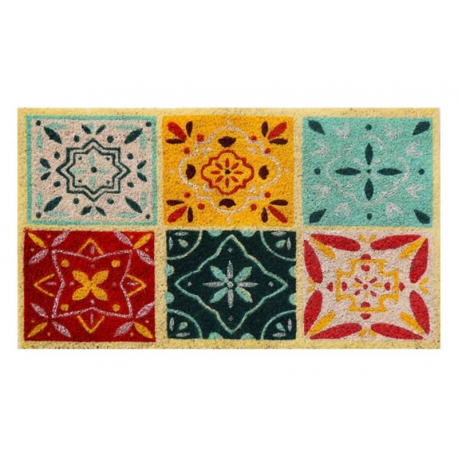 Felpudo coco blanco vintage colors