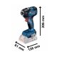 Atornillador de impacto a bateria bosch gdr 18v-200 + 2 gba 18v 4ah + gal 18v-40 + l-case