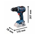 Atornillador de impacto a bateria bosch gdr 18v-200 + atornillador gsr 18v-55 + 2 gba 18v 4ah + gal 18v-40 + l-case
