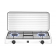 Cocina camping gas con tapa 2 fuegos