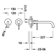 Monomando lavabo tres exclusive study empotrado 237mm cromo 26230022