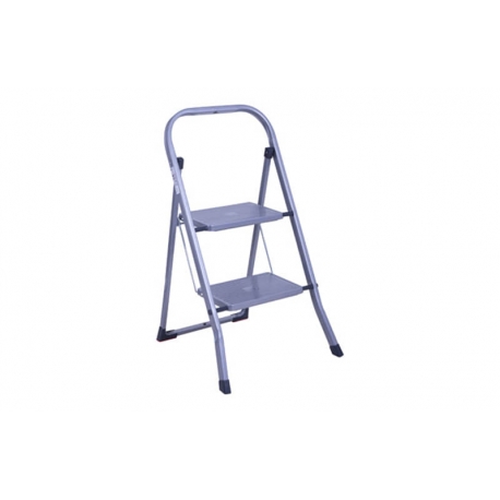 Escalera metalica praktico 2 peldaños gris