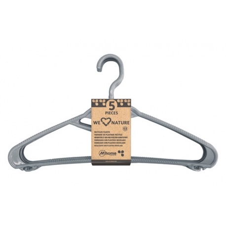 PERCHA PLASTICO RECICLADO SURTIDO 5 UNIDADES