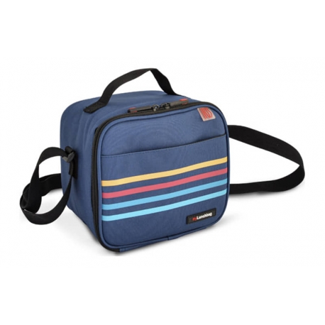 BOLSA PORTA ALIMENTOS IRIS CITY PRINTING AZUL RAYAS