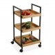 CARRITO MULTIUSOS 3 ESTANTERIAS BAMBU 37,5 X 34 X 70 CM