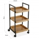 CARRITO MULTIUSOS 3 ESTANTERIAS BAMBU 37,5 X 34 X 70 CM