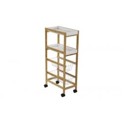 CARRO CON RUEDAS 2 CESTAS 40 X 22 X 83 CM BLANCO