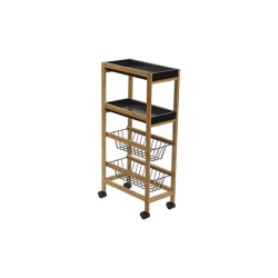 CARRO CON RUEDAS 2 CESTAS 40 X 22 X 83 CM NEGRO