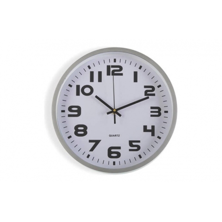 Reloj de pared redondo Ø 30,5 cm plata