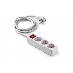 BASE MULTIPLE CON INTERRUPTOR BLANCO 3 TOMAS 5MT