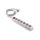 BASE MULTIPLE CON INTERRUPTOR BLANCO 6 TOMAS 5MT