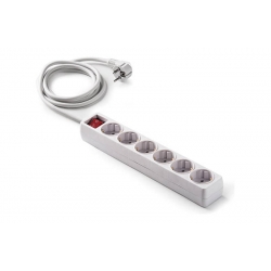 BASE MULTIPLE CON INTERRUPTOR BLANCO 6 TOMAS 5MT