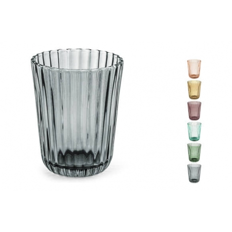 VASO VIDRIO COLOR GRABADO EMILY 24 CL 