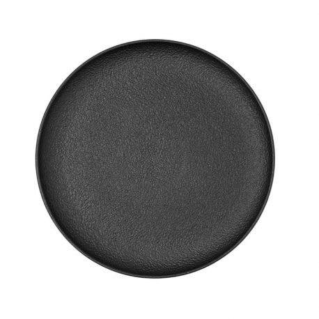 PLATO PORCELANA BIDASOA NEGRO FOSIL LLANO 26 CM