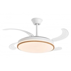 VENTILADOR DE TECHO ASPAS RETRACTIL 28W Ø107 CM MADERA HAYA