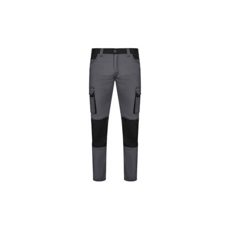 Pantalon stretch 240 gr solid match gris negro talla 42