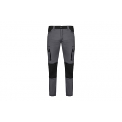 Pantalon stretch 240 gr solid match gris negro talla 54