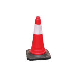 CONO SEñALIZACION BANDA REFLECTANTE 50CM POLIETILENO CAUCHO