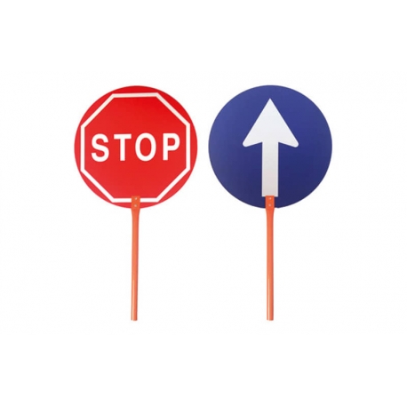 PALETA SEñAL CON MANGO STOP-PASO 