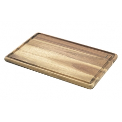 Tabla cortar madera acacia conica ranurada 32 x 21 x 12,5 cm