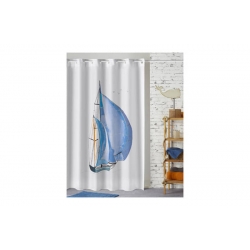 CORTINA BAñO ESTAMPADO VELERO 180 X 200 CM POLIESTER