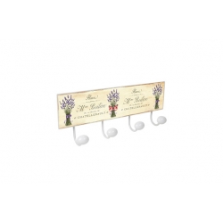 PERCHA PARED PORCELANA LAVANDA 4 4 POMOS BLANCA