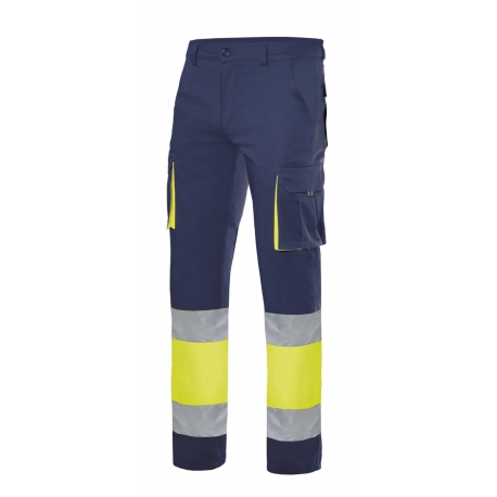 PANTALON ALTA VISIBILIDAD STRETCH MARINO AMARILL TALLA M