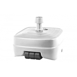Pie parasol resina rellenable con ruedas blanco