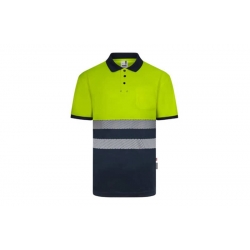 Polo marino amarillo fluor cinta segmentada xxl