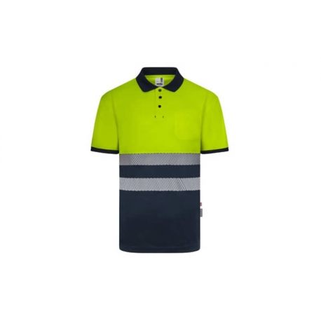 Polo marino amarillo fluor cinta segmentada xxl