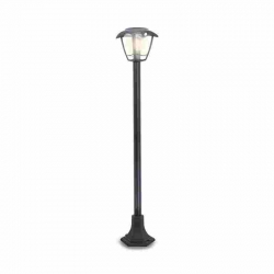 FAROLA SOLAR RETRO NEGRA LED IP44, SENSOR DE MOVIMIENTO