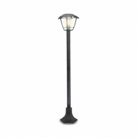 FAROLA SOLAR RETRO NEGRA LED IP44, SENSOR DE MOVIMIENTO
