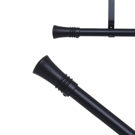 Barra de cortina metal 120-210 cm negro