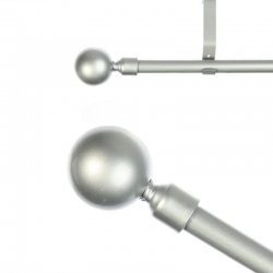 Barra de cortina metal 120-210 cm bola plata