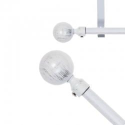 Barra de cortina metal 120-210 cm blanco decapado