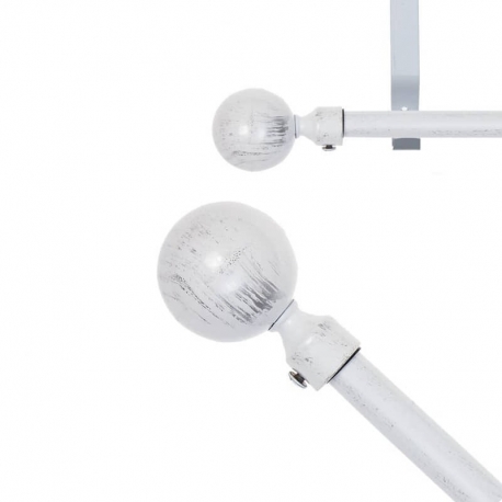 Barra de cortina metal 120-210 cm blanco decapado
