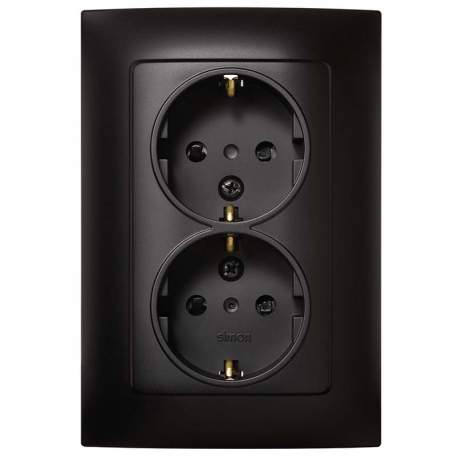 Doble base enchufe con tt simon s10 negro f1091459038