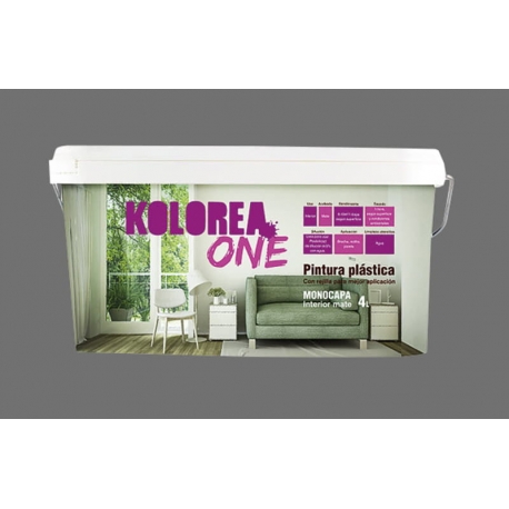 Pintura plastica kolorea interior monocapa one 4l gris antracita