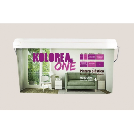 Pintura plastica kolorea interior monocapa one 4l beige calido