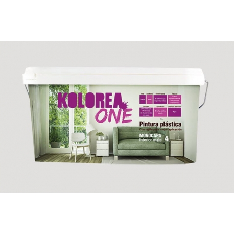 Pintura plastica kolorea interior monocapa one 4l gris niebla