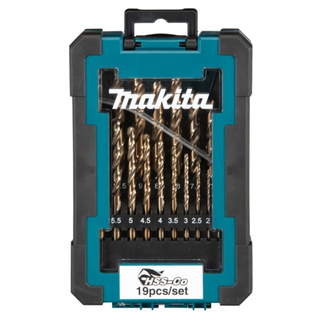 Juego de brocas makita metal hss-co 19pcs d-67561