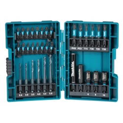 Estuche brocas y puntas de impacto negro 33 piezas makita b-66896