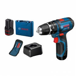 TALADRO BATERIA BOSCH PERCUTOR GSB 12V-15 BOSCH +2 GBA 2AH + GAL12V-20 + MALETIN + 10 ACCESORIOS